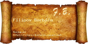 Filipov Borbála névjegykártya